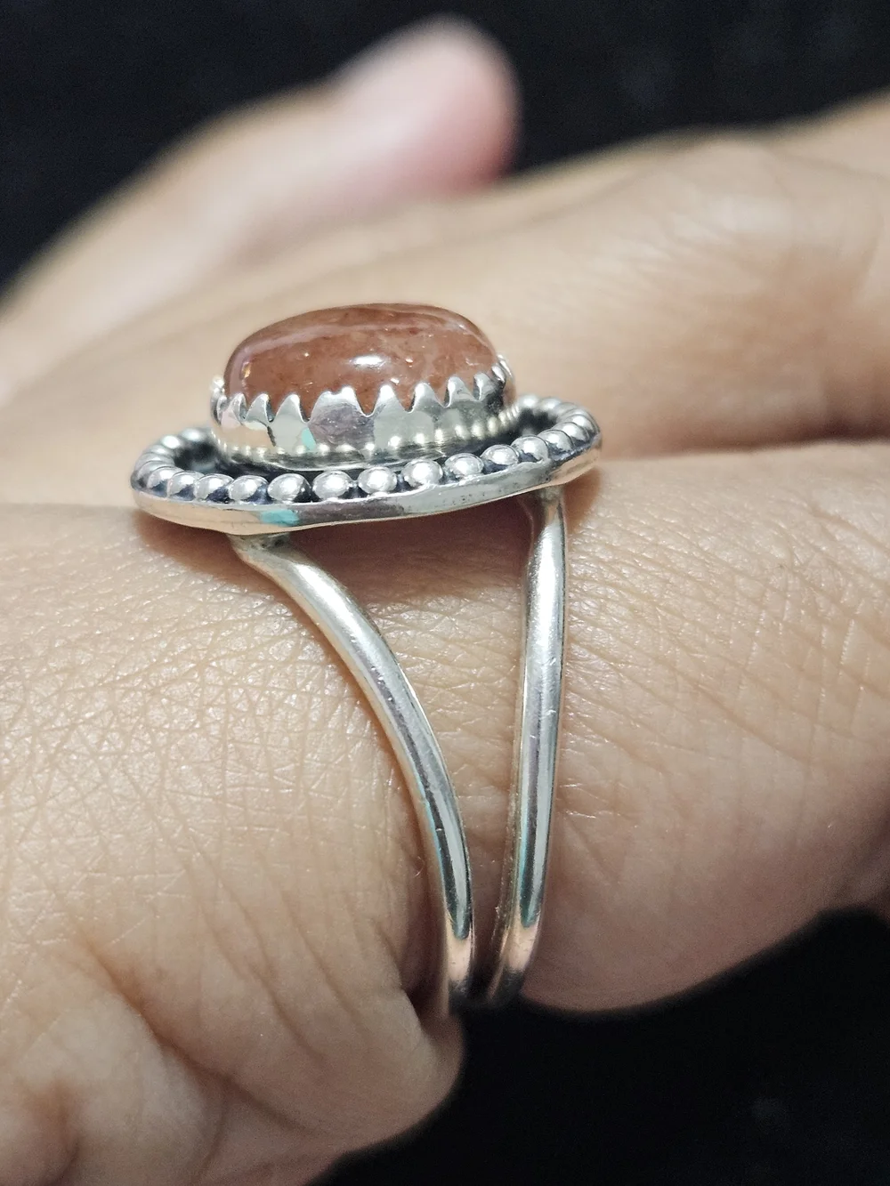 925S Sunstone Cabochon Ring